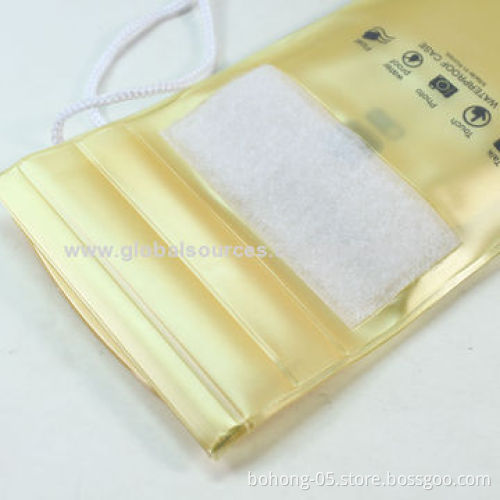Universal Waterproof Bag, Made of PVC Material, Magic Sticker Fix Phone with Pull Rope